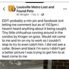 found dog in Louisville, Kentucky