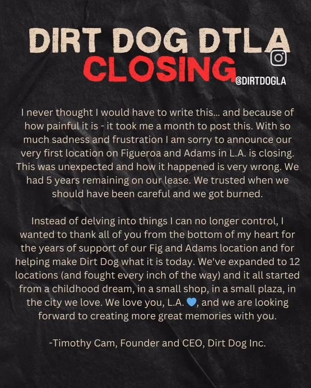 Found Dog in Los Angeles, California — Dirt Dog DTLA Closing