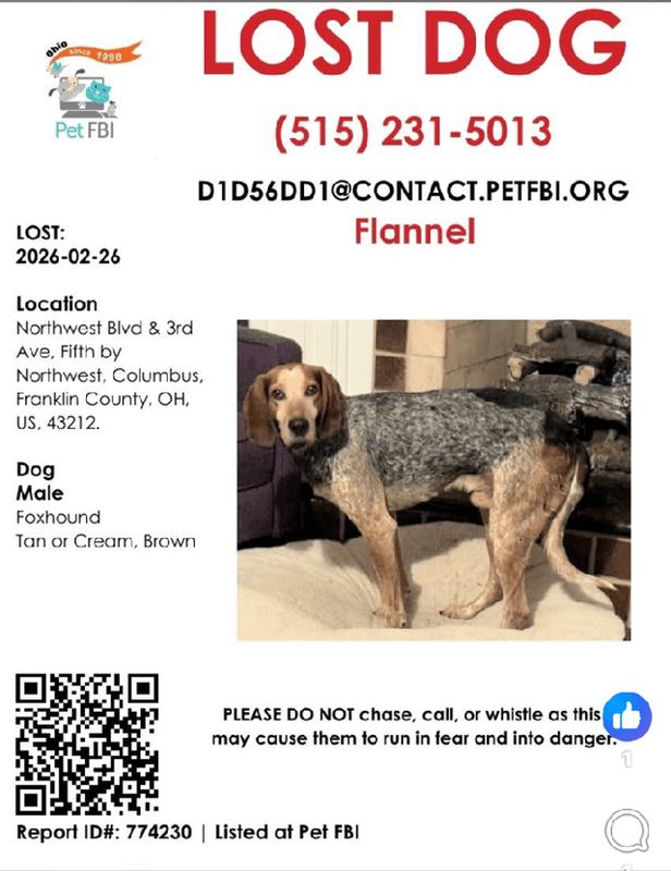 Lost Dog in Columbus, Ohio — Help locating lost dog near Grandview